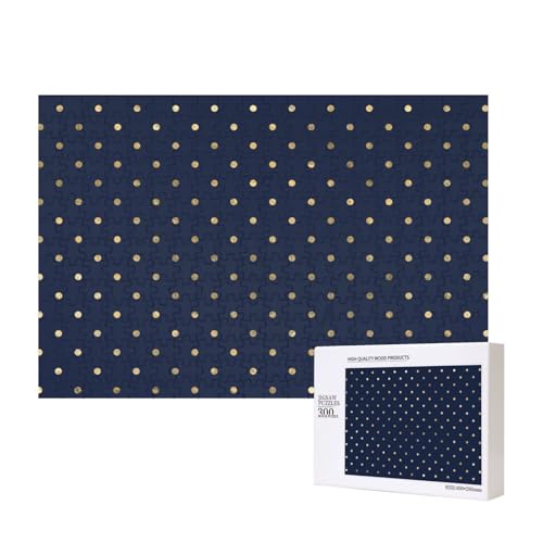 Moderne Elegante Marineblau-Gold-Polka-Punkte,300 Teile Holzpuzzle Familienspiel Puzzles für Erwachsene Teenager Heimdekoration Moderne Elegante Marineblau-Gold-Polka-Punkte,300 Teile Holzpuzzle Familienspiel Puzzles für Erwachsene Teenager Heimdekoration von EgoMed