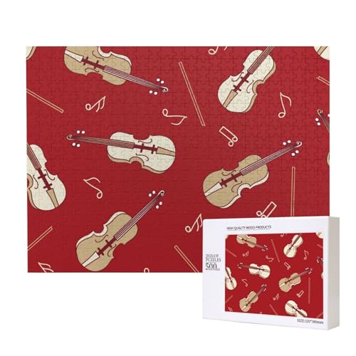 Musik Violine Rote Note,500 Teile Holzpuzzle Familienspiel Puzzles für Erwachsene Teenager Heimdekoration Musik Violine Rote Note,500 Teile Holzpuzzle Familienspiel Puzzles für Erwachsene Teenager Heimdekoration von EgoMed