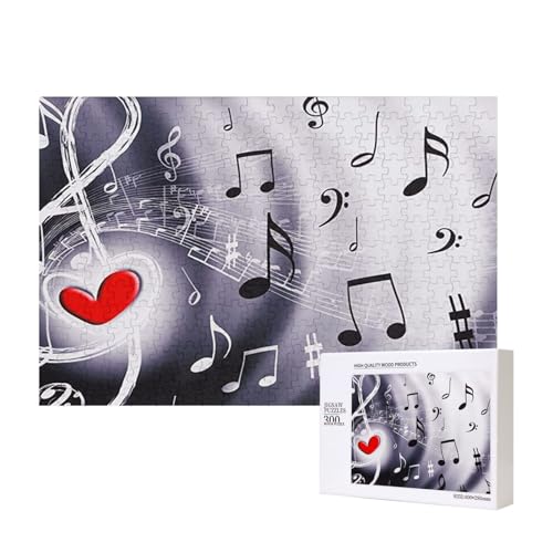 Musik & Rotes Herz,300 Teile Holzpuzzle Familienspiel Puzzles für Erwachsene Teenager Heimdekoration Musik & Rotes Herz,300 Teile Holzpuzzle Familienspiel Puzzles für Erwachsene Teenager Heimdekoration von EgoMed