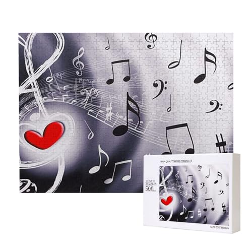 Musik & Rotes Herz,500 Teile Holzpuzzle Familienspiel Puzzles für Erwachsene Teenager Heimdekoration Musik & Rotes Herz,500 Teile Holzpuzzle Familienspiel Puzzles für Erwachsene Teenager Heimdekoration von EgoMed