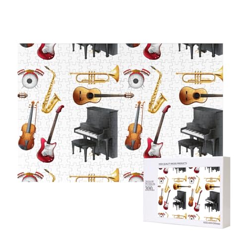 Musikinstrument Klavier Gitarre Saxophon,300 Teile Holzpuzzle Familienspiel Puzzles für Erwachsene Teenager Heimdekoration Musikinstrument Klavier Gitarre Saxophon,300 Teile Holzpuzzle Familienspiel Puzzles für Erwachsene Teenager Heimdekoration von EgoMed