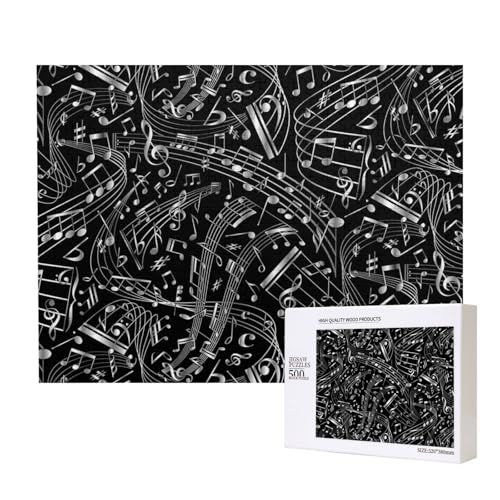 Musiknoten Schwarz,500 Teile Holzpuzzle Familienspiel Puzzles für Erwachsene Teenager Heimdekoration Musiknoten Schwarz,500 Teile Holzpuzzle Familienspiel Puzzles für Erwachsene Teenager Heimdekoration von EgoMed