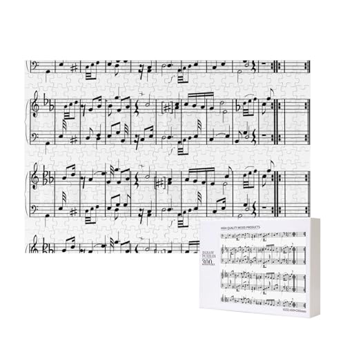 Musiknoten im Notenschlüssel,300 Teile Holzpuzzle Familienspiel Puzzles für Erwachsene Teenager Heimdekoration von EgoMed