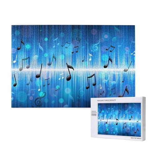 Musiknoten mit Notenschlüssel,1000 Teile Holzpuzzle Familienspiel Puzzles für Erwachsene Teenager Heimdekoration von EgoMed