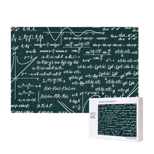 Muster für handgeschriebene mathematische Formeln,300 Teile Holzpuzzle Familienspiel Puzzles für Erwachsene Teenager Heimdekoration von EgoMed