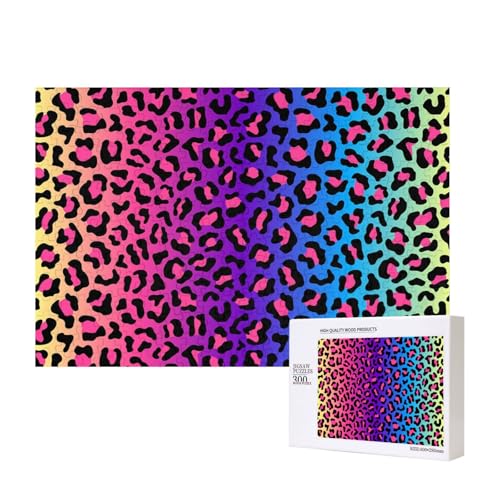 Neon Farbverlauf Leopardenmuster,300 Teile Holzpuzzle Familienspiel Puzzles für Erwachsene Teenager Heimdekoration Neon Farbverlauf Leopardenmuster,300 Teile Holzpuzzle Familienspiel Puzzles für Erwachsene Teenager Heimdekoration von EgoMed