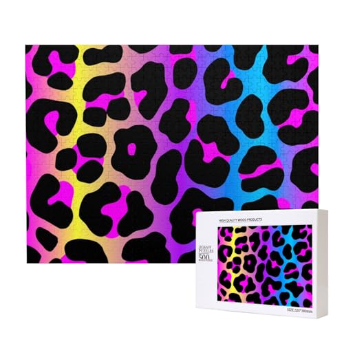Neon-Leopardenmuster,500 Teile Holzpuzzle Familienspiel Puzzles für Erwachsene Teenager Heimdekoration Neon-Leopardenmuster,500 Teile Holzpuzzle Familienspiel Puzzles für Erwachsene Teenager Heimdekoration von EgoMed