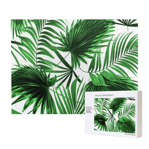 Palmblatt-Druck,500 Teile Holzpuzzle Familienspiel Puzzles für Erwachsene Teenager Heimdekoration Palmblatt-Druck,500 Teile Holzpuzzle Familienspiel Puzzles für Erwachsene Teenager Heimdekoration von EgoMed