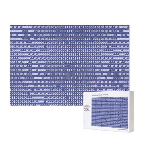 Programmierer Binärer Computercode Lila,300 Teile Holzpuzzle Familienspiel Puzzles für Erwachsene Teenager Heimdekoration von EgoMed
