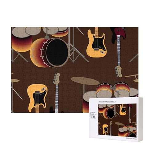 Rock-Muster von Retro-Schlagzeug,300 Teile Holzpuzzle Familienspiel Puzzles für Erwachsene Teenager Heimdekoration Rock-Muster von Retro-Schlagzeug,300 Teile Holzpuzzle Familienspiel Puzzles für Erwachsene Teenager Heimdekoration von EgoMed