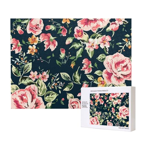 Rosa Rosen Pfingstrosen Grüne Blätter,500 Teile Holzpuzzle Familienspiel Puzzles für Erwachsene Teenager Heimdekoration Rosa Rosen Pfingstrosen Grüne Blätter,500 Teile Holzpuzzle Familienspiel Puzzles für Erwachsene Teenager Heimdekoration von EgoMed