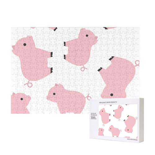 Rosa Schwein,300 Teile Holzpuzzle Familienspiel Puzzles für Erwachsene Teenager Heimdekoration Rosa Schwein,300 Teile Holzpuzzle Familienspiel Puzzles für Erwachsene Teenager Heimdekoration von EgoMed