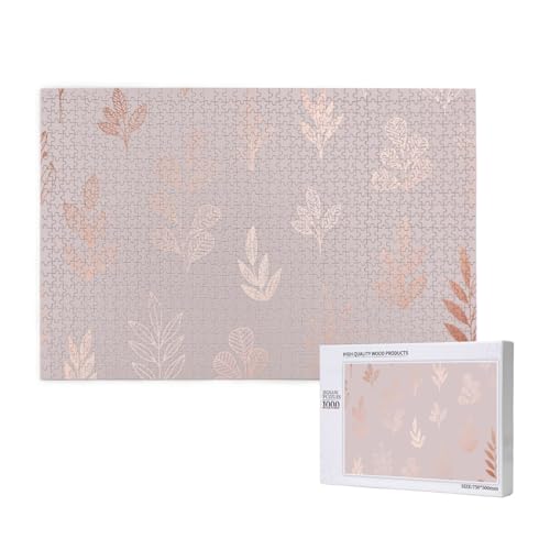 Roségold Bedruckt,1000 Teile Holzpuzzle Familienspiel Puzzles für Erwachsene Teenager Heimdekoration von EgoMed