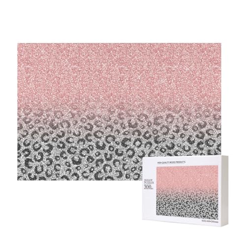 Roségold-Silber-Glitzer-Leopardenmuster,300 Teile Holzpuzzle Familienspiel Puzzles für Erwachsene Teenager Heimdekoration Roségold-Silber-Glitzer-Leopardenmuster,300 Teile Holzpuzzle Familienspiel Puzzles für Erwachsene Teenager Heimdekoration von EgoMed