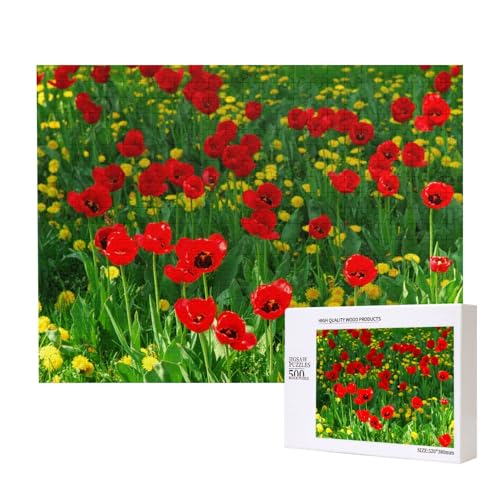 Roter Mohnfeld Bauernhof Wiese Landschaft Druck,500 Teile Holzpuzzle Familienspiel Puzzles für Erwachsene Teenager Heimdekoration Roter Mohnfeld Bauernhof Wiese Landschaft Druck,500 Teile Holzpuzzle Familienspiel Puzzles für Erwachsene Teenager Heimdekoration von EgoMed