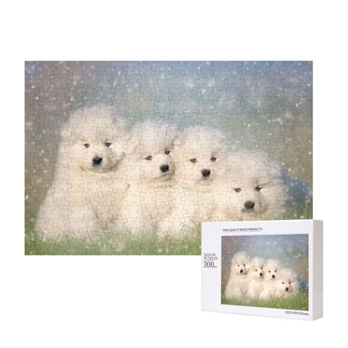 Samojeden Welpen Weiße Hunde Familie Kleine Samojeden,300 Teile Holzpuzzle Familienspiel Puzzles für Erwachsene Teenager Heimdekoration Samojeden Welpen Weiße Hunde Familie Kleine Samojeden,300 Teile Holzpuzzle Familienspiel Puzzles für Erwachsene Teenager Heimdekoration von EgoMed