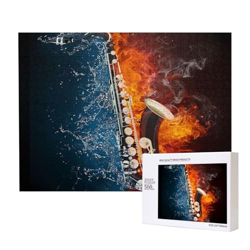 Saxophon in Feuer und Wasser,500 Teile Holzpuzzle Familienspiel Puzzles für Erwachsene Teenager Heimdekoration Saxophon in Feuer und Wasser,500 Teile Holzpuzzle Familienspiel Puzzles für Erwachsene Teenager Heimdekoration von EgoMed