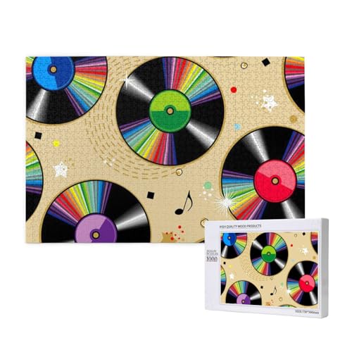 Schallplatten,1000 Teile Holzpuzzle Familienspiel Puzzles für Erwachsene Teenager Heimdekoration Schallplatten,1000 Teile Holzpuzzle Familienspiel Puzzles für Erwachsene Teenager Heimdekoration von EgoMed