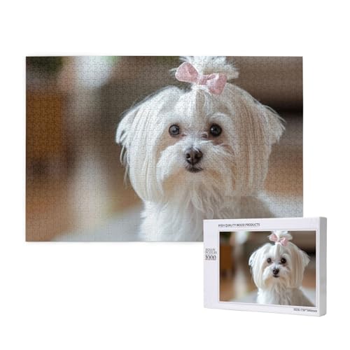 Schöner Malteser Hund Bedruckt,1000 Teile Holzpuzzle Familienspiel Puzzles für Erwachsene Teenager Heimdekoration Schöner Malteser Hund Bedruckt,1000 Teile Holzpuzzle Familienspiel Puzzles für Erwachsene Teenager Heimdekoration von EgoMed