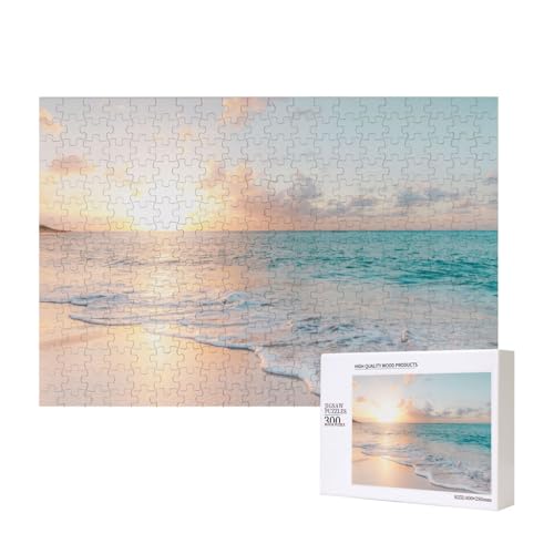 Schöner Strand Gelb Sonnenuntergang Ozean,300 Teile Holzpuzzle Familienspiel Puzzles für Erwachsene Teenager Heimdekoration Schöner Strand Gelb Sonnenuntergang Ozean,300 Teile Holzpuzzle Familienspiel Puzzles für Erwachsene Teenager Heimdekoration von EgoMed