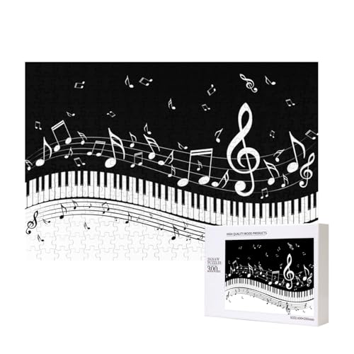 Schwarz-Weiß-Musiknote,300 Teile Holzpuzzle Familienspiel Puzzles für Erwachsene Teenager Heimdekoration Schwarz-Weiß-Musiknote,300 Teile Holzpuzzle Familienspiel Puzzles für Erwachsene Teenager Heimdekoration von EgoMed