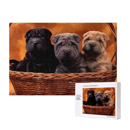 Shar Pei, schwarzer Welpe, kleine Hunde, Grauer Welpe, Haustiere,300 Teile Holzpuzzle Familienspiel Puzzles für Erwachsene Teenager Heimdekoration Shar Pei, schwarzer Welpe, kleine Hunde, Grauer Welpe, Haustiere,300 Teile Holzpuzzle Familienspiel Puzzles für Erwachsene Teenager Heimdekoration von EgoMed