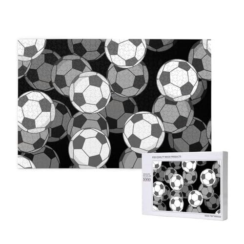 Sportmannschaftsspiel Fußball,1000 Teile Holzpuzzle Familienspiel Puzzles für Erwachsene Teenager Heimdekoration von EgoMed