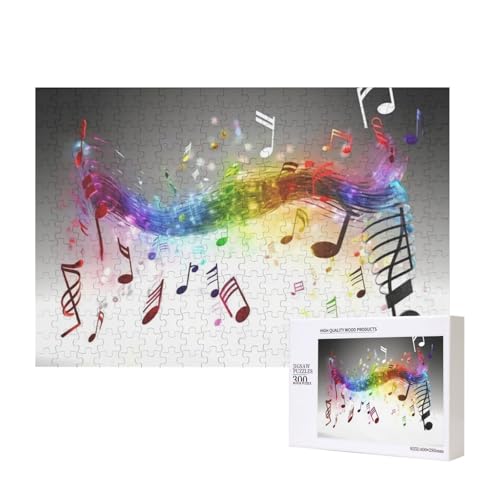 Springende Musiknoten drucken,300 Teile Holzpuzzle Familienspiel Puzzles für Erwachsene Teenager Heimdekoration von EgoMed