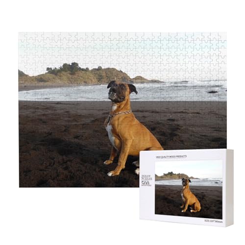 Strand braun Boxer Hund Portrait,500 Teile Holzpuzzle Familienspiel Puzzles für Erwachsene Teenager Heimdekoration Strand braun Boxer Hund Portrait,500 Teile Holzpuzzle Familienspiel Puzzles für Erwachsene Teenager Heimdekoration von EgoMed