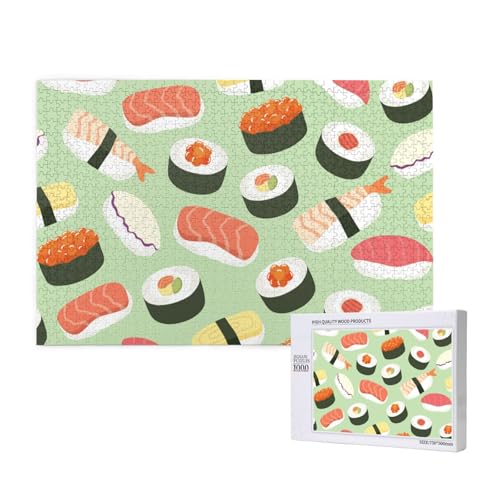 Sushi auf Grün gedruckt,1000 Teile Holzpuzzle Familienspiel Puzzles für Erwachsene Teenager Heimdekoration Sushi auf Grün gedruckt,1000 Teile Holzpuzzle Familienspiel Puzzles für Erwachsene Teenager Heimdekoration von EgoMed