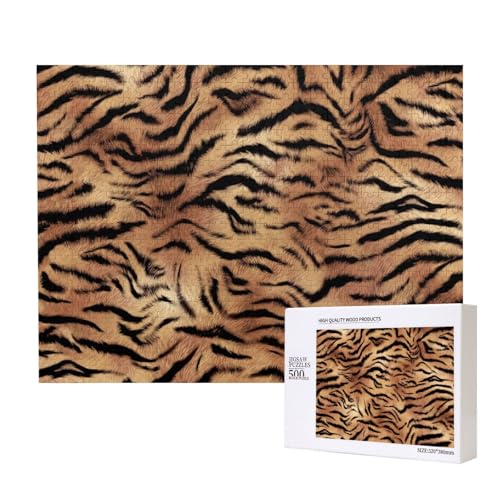Tiger-Print,500 Teile Holzpuzzle Familienspiel Puzzles für Erwachsene Teenager Heimdekoration Tiger-Print,500 Teile Holzpuzzle Familienspiel Puzzles für Erwachsene Teenager Heimdekoration von EgoMed