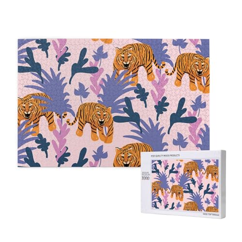 Tiger im Dschungel,1000 Teile Holzpuzzle Familienspiel Puzzles für Erwachsene Teenager Heimdekoration von EgoMed