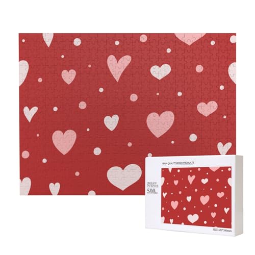 Valentinstag-Herzmuster,500 Teile Holzpuzzle Familienspiel Puzzles für Erwachsene Teenager Heimdekoration Valentinstag-Herzmuster,500 Teile Holzpuzzle Familienspiel Puzzles für Erwachsene Teenager Heimdekoration von EgoMed
