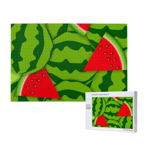 Wassermelone,1000 Teile Holzpuzzle Familienspiel Puzzles für Erwachsene Teenager Heimdekoration von EgoMed