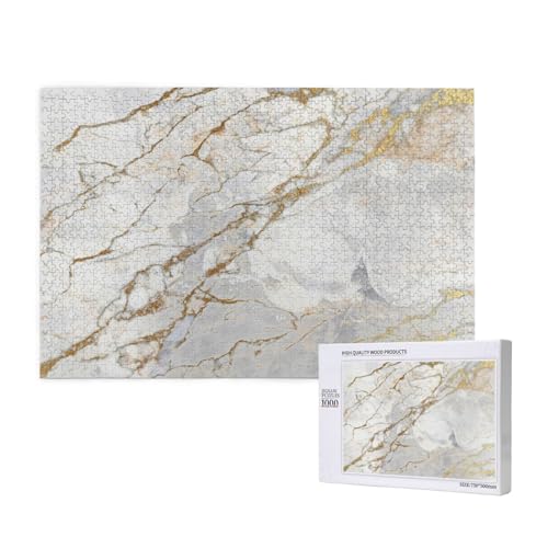 Weiß Grau Silber Perlmutt Gold Pinsel Marmor,1000 Teile Holzpuzzle Familienspiel Puzzles für Erwachsene Teenager Heimdekoration Weiß Grau Silber Perlmutt Gold Pinsel Marmor,1000 Teile Holzpuzzle Familienspiel Puzzles für Erwachsene Teenager Heimdekoration von EgoMed