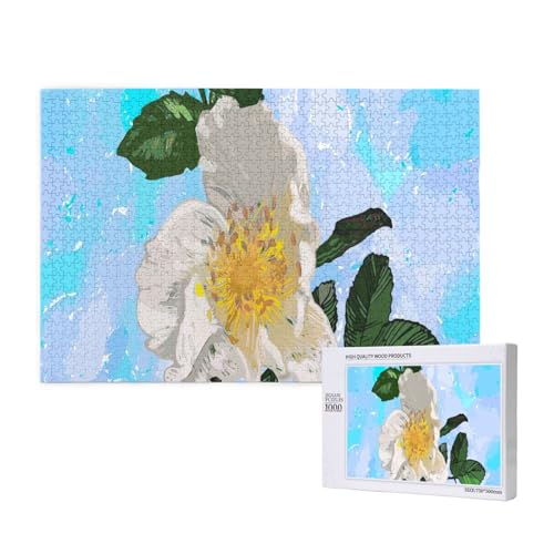 Weiße Blume stachelige Blumen Aquarell Himmel,1000 Teile Holzpuzzle Familienspiel Puzzles für Erwachsene Teenager Heimdekoration Weiße Blume stachelige Blumen Aquarell Himmel,1000 Teile Holzpuzzle Familienspiel Puzzles für Erwachsene Teenager Heimdekoration von EgoMed