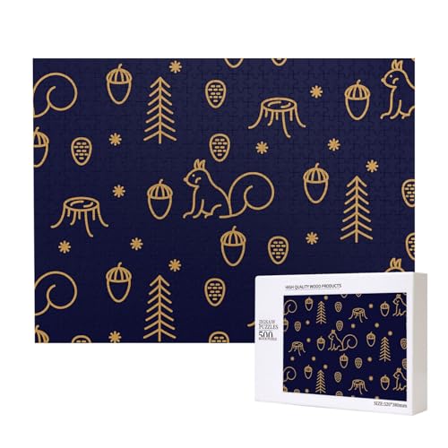 Winterwald und Eichhörnchen Linienstil blau,500 Teile Holzpuzzle Familienspiel Puzzles für Erwachsene Teenager Heimdekoration Winterwald und Eichhörnchen Linienstil blau,500 Teile Holzpuzzle Familienspiel Puzzles für Erwachsene Teenager Heimdekoration von EgoMed