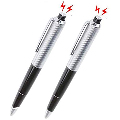 2 Stück Safe Fun Prank Shock Pens Elektroschock-Kugelschreiber Prank Trick Prank Gag Gadget für den Narrentag (Schwarz) von Egujiwa