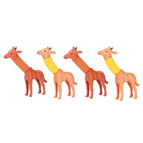 Egujiwa 4 Stück Pop Tubes Giraffe Zappelspielzeug Dehnbares Drehbares Pädagogisches Stressabbau-Spielzeug für Kinder Mädchen Jungen von Egujiwa