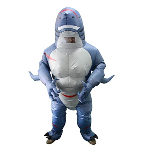 Egujiwa Aufblasbares Hai-Kostüm für Erwachsene, Aufblasbares Lustiges Halloween-Kostüm, Cosplay, Fantasy-Kostüm (Durchschnittlicher Code) von Egujiwa