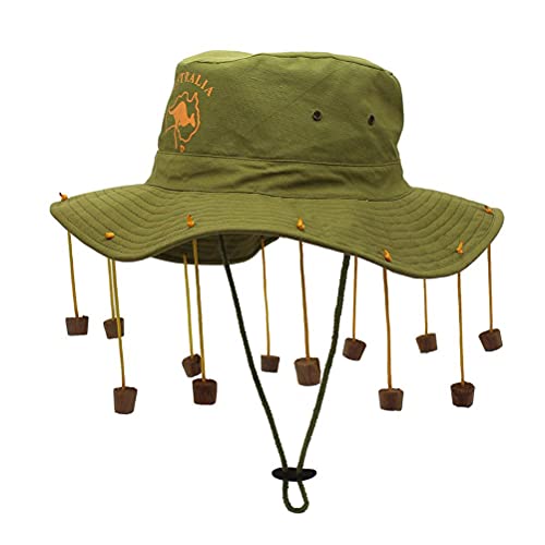 Egujiwa Australischer Hut mit Kork für Erwachsene, Kostümhut, Party-Zubehör-Set, Australien-Tageshut (A) von Egujiwa