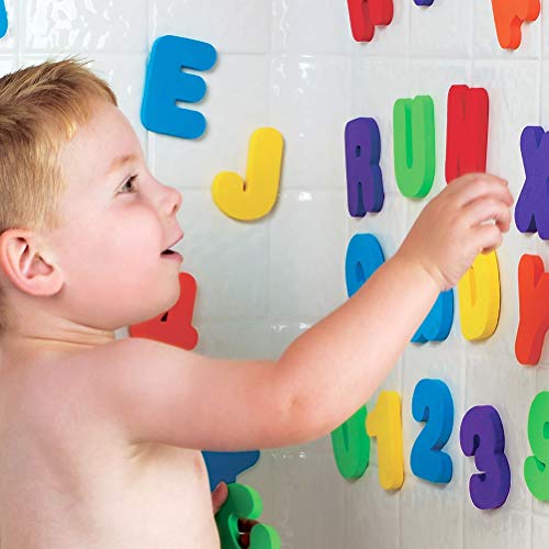 Egujiwa Badebuchstaben und -Zahlen, 36 Schaumstoff-Buchstaben von A Bis Z und Zahlen von 0 Bis 9, Haften Magisch an Nassen Wänden, Badezimmer-Alphabet, Babyspielzeug für Frühes Lernen Egujiwa Badebuchstaben und -Zahlen, 36 Schaumstoff-Buchstaben von A Bis Z und Zahlen von 0 Bis 9, Haften Magisch an Nassen Wänden, Badezimmer-Alphabet, Babyspielzeug für Frühes Lernen von Egujiwa