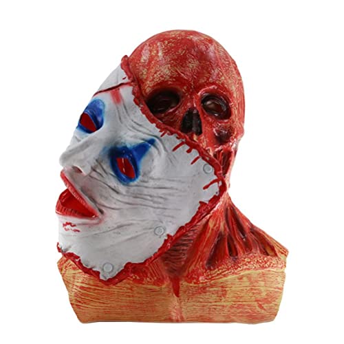 Egujiwa Halloween-Maske, Horror-Geist-Gesichtsmaske, Realistische Latex-Grusel-Zombie-Cosplay-Maske für Halloween-Party-Kostüm-Requisiten (Weiss) von Egujiwa