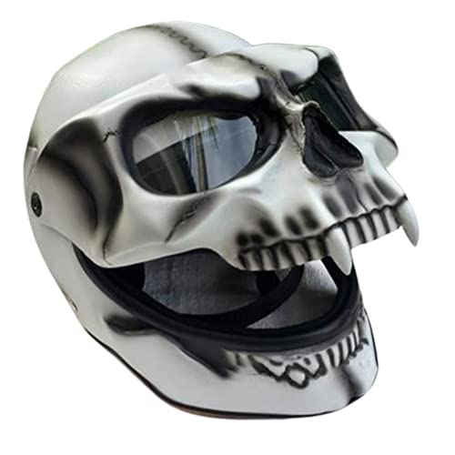 Egujiwa Halloween Maske Gruselige Vollkopf Schädel Maske mit beweglichem Kiefer Realistische Latex Skelett Maske für Halloween Cosplay Party Requisiten (C) von Egujiwa