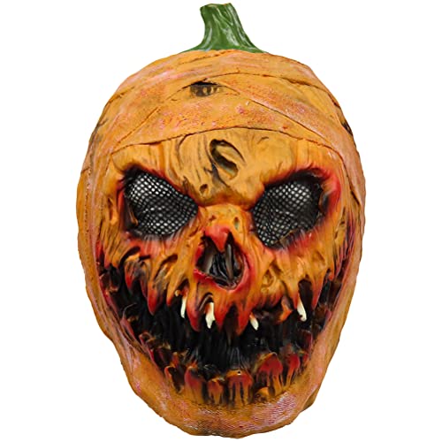 Egujiwa Kürbismaske Halloween Gruselige Latex-Kürbiskopfmaske Neuheit Gruselige Halloween-Kostüm-Party-Requisiten (A.) von Egujiwa