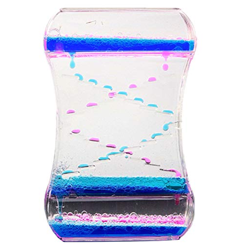 Egujiwa Liquid Motion Bubbler für Kinder und Erwachsene, Sanduhr Liquid Bubbler Timer für Sensorisches Spielen, Zappelspielzeug, Spielzeug Zum Stressabbau, Coole Schreibtischdekoration (Blau Rosa) von Egujiwa