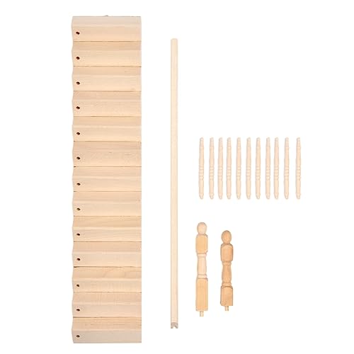 Egujiwa Miniatur-Treppe, Maßstab 1:12, Puppenhaus-Möbel, Holz-Handlauf, DIY, Unbemalte Treppe, Puppenhaus-Zubehör (rechte Armlehne) von Egujiwa