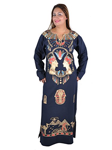Cleopatra Pharao Kostüm Damen-Kaftan Faschingskostüm Karnevalskostüm Ägypterin, Nachtblau (56-58 (3XL)) von Egypt Bazar