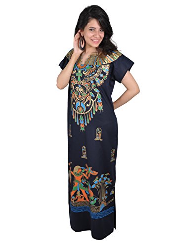 Egypt Bazar Cleopatra Pharao Kostüm Damen-Kaftan Faschingskostüm Karnevalskostüm Ägypterin dunkelblau (M (40-42)) von Egypt Bazar