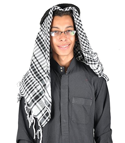 Egypt Bazar Traditionelle Arabische Kopfbedeckung Scheich - Araber Kopftuch- Karnevalskostüm/Farbe: schwarz-Weiss Egypt Bazar Traditionelle Arabische Kopfbedeckung Scheich - Araber Kopftuch- Karnevalskostüm/Farbe: schwarz-Weiss von Egypt Bazar